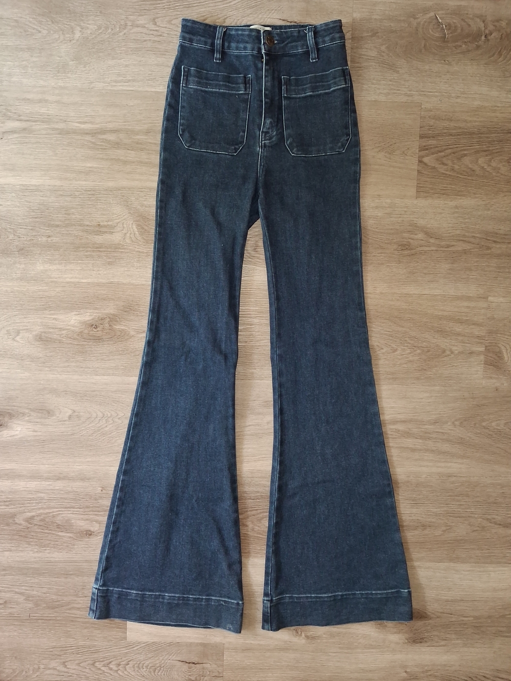 Show Me Your MuMu High-Waist Flare Jeans Patch Pockets